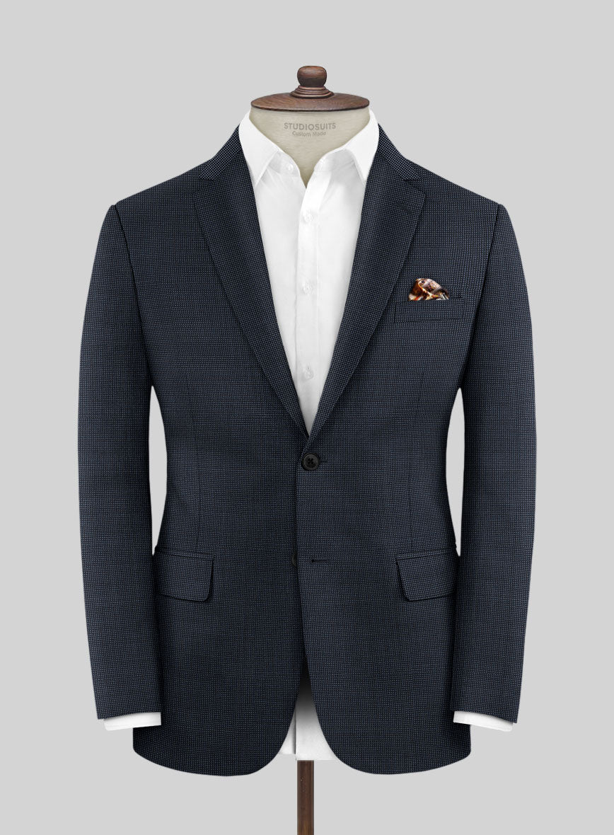 Scabal Aritmi Pinhead Blue Wool Jacket