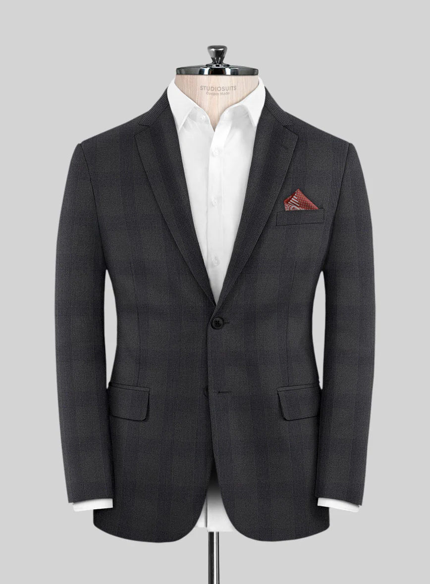 Scabal Arriol Checks Charcoal Wool Jacket