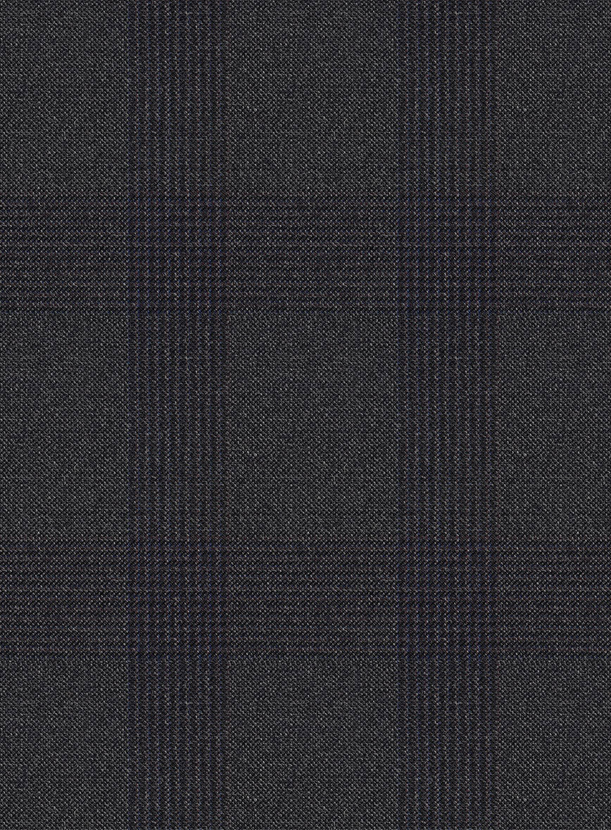 Scabal Arriol Checks Charcoal Wool Pants - Image 3