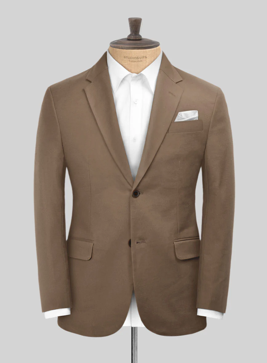Scabal Brown Cotton Stretch Jacket