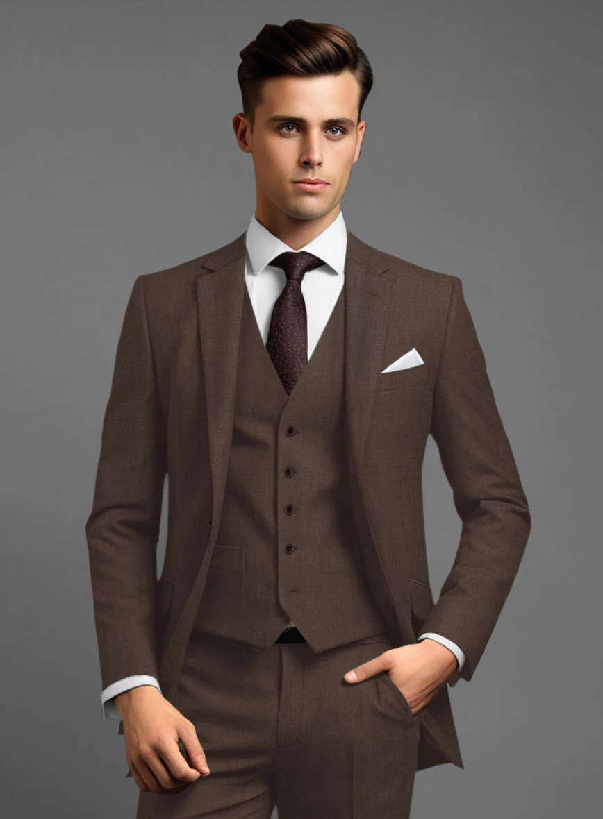 Scabal Brown Wool Suit - Image 4