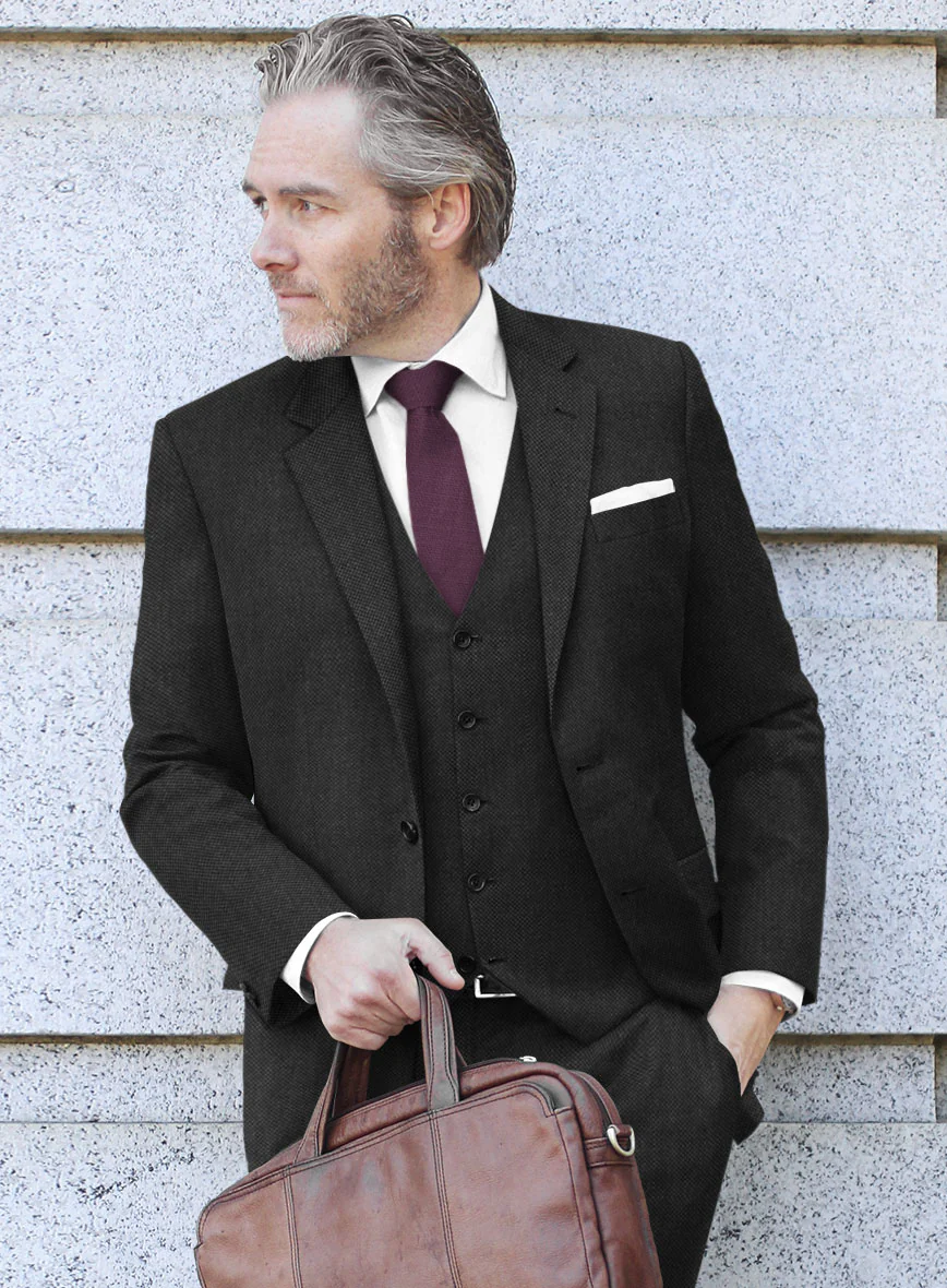 Scabal Caspa Birdseye Gray Wool Jacket - Image 2