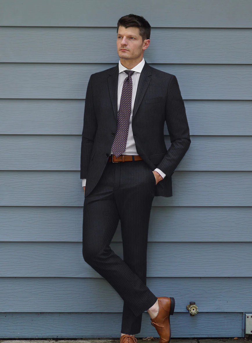 Scabal Ciasso Stripe Blue Wool Suit - Image 2