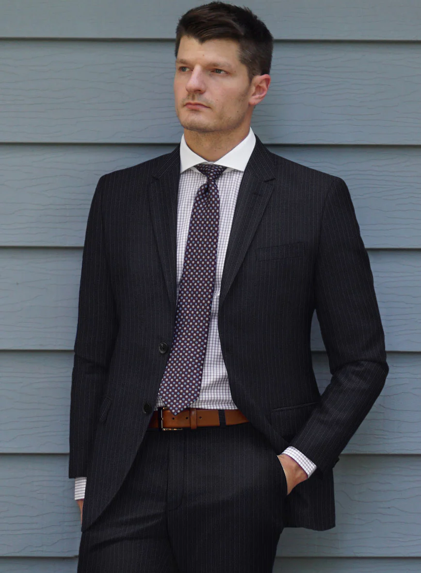Scabal Ciasso Stripe Blue Wool Suit - Image 4