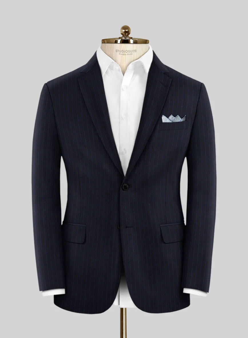Scabal Ciaz Stripe Blue Wool Jacket
