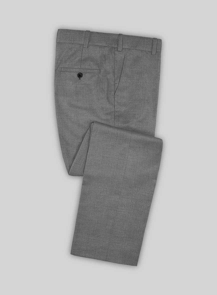 Scabal Cosmopolitan Nailhead Gray Wool Pants