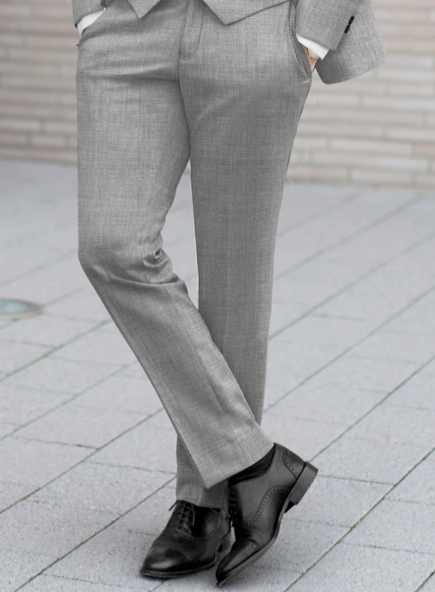 Scabal Cosmopolitan Prince Gray Wool Pants - Image 2