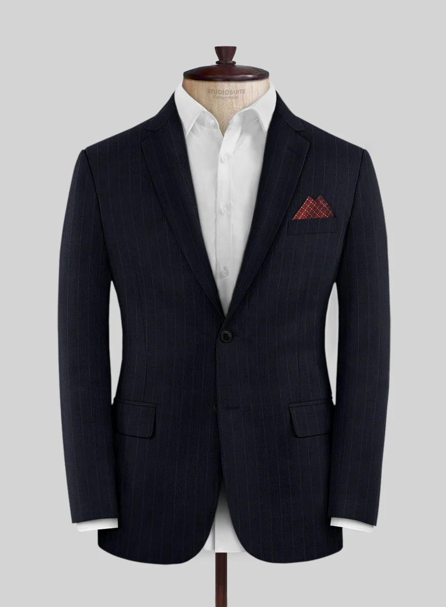 Scabal Cosmopolitan Stripe Blue Wool Jacket