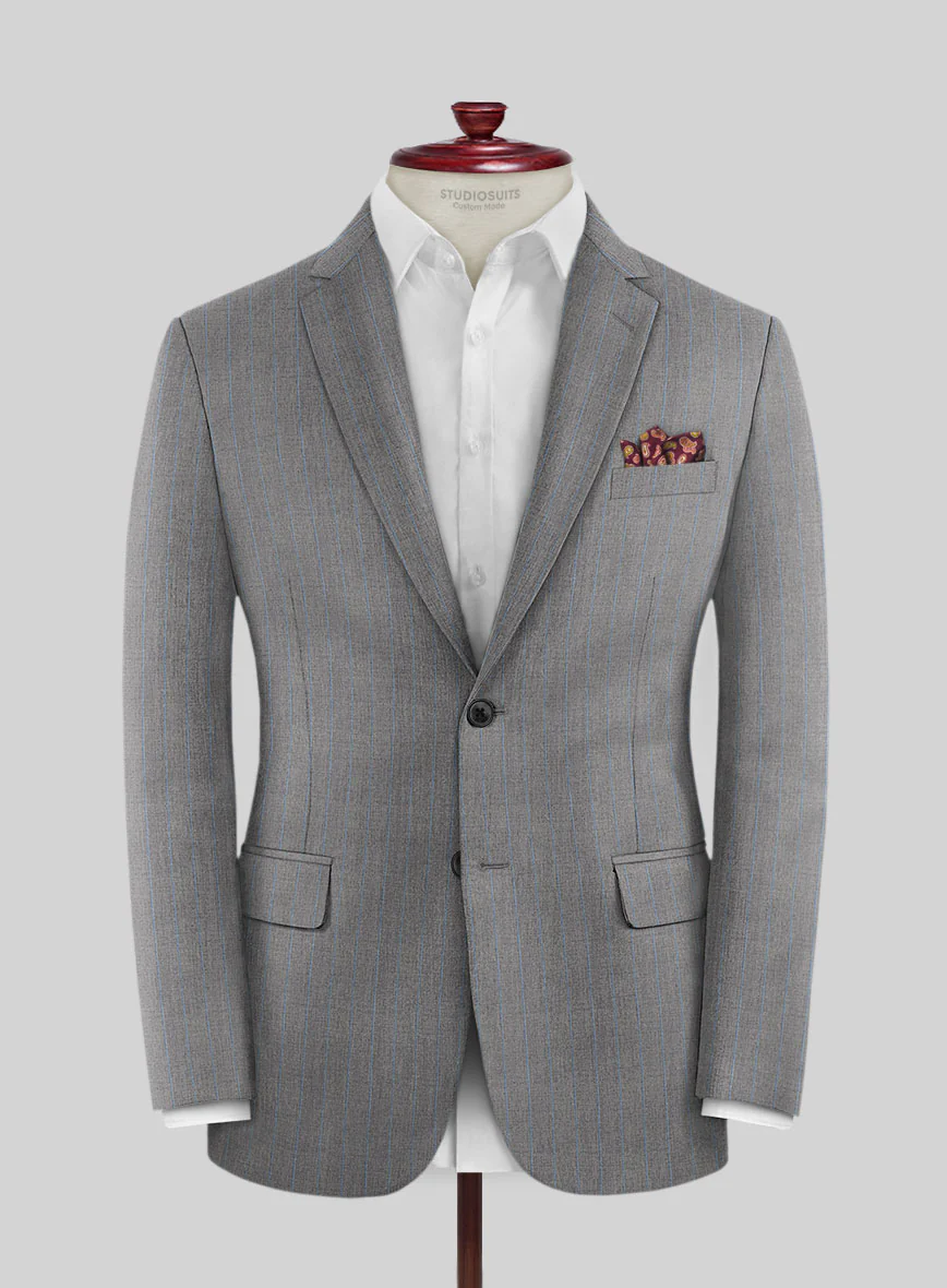 Scabal Cosmopolitan Stripe Gray Wool Jacket