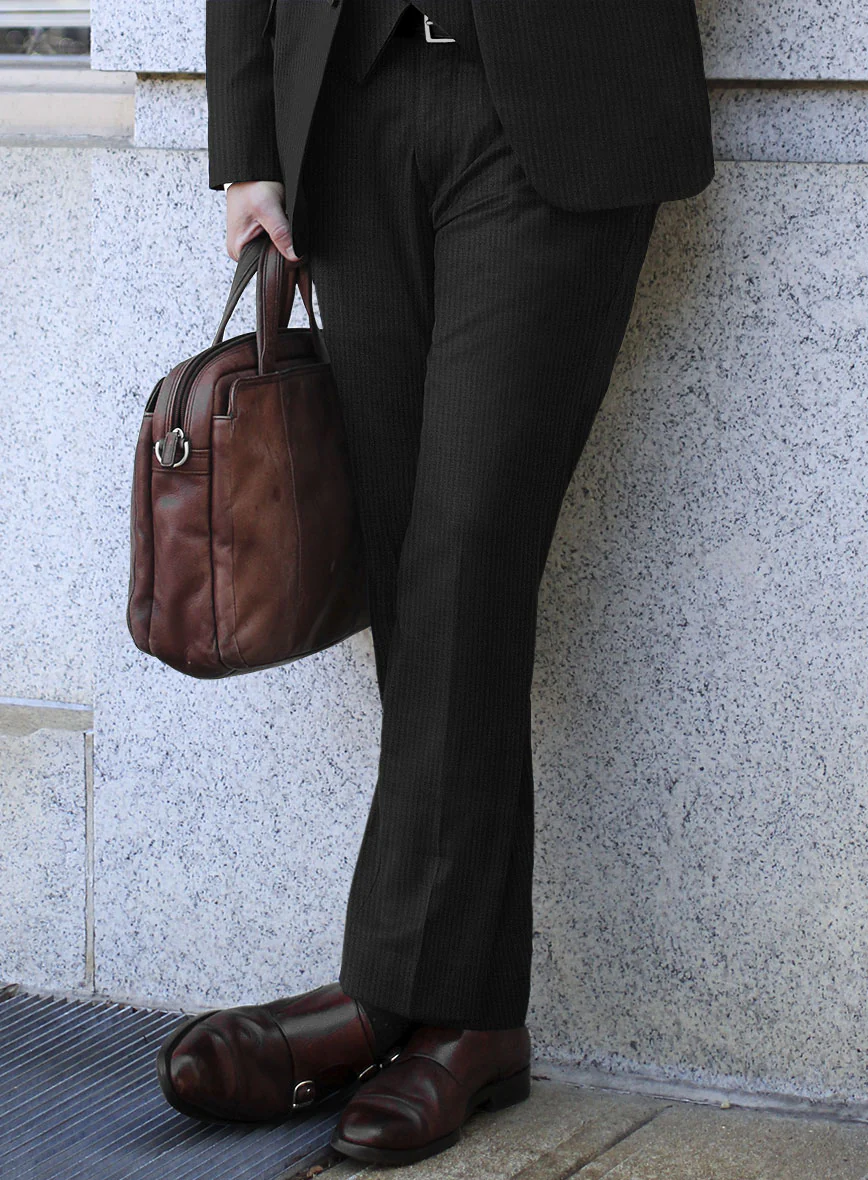 Scabal Cosmopolitan Stripe Reyo Black Wool Suit - Image 4