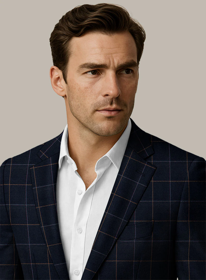 Scabal Dali Chromatic Windowpane Wool Cashmere Jacket - Image 4