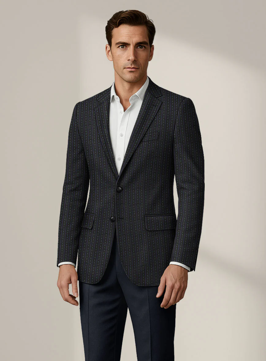 Scabal Dali Intermezzo Stripe Wool Cashmere Jacket - Image 2