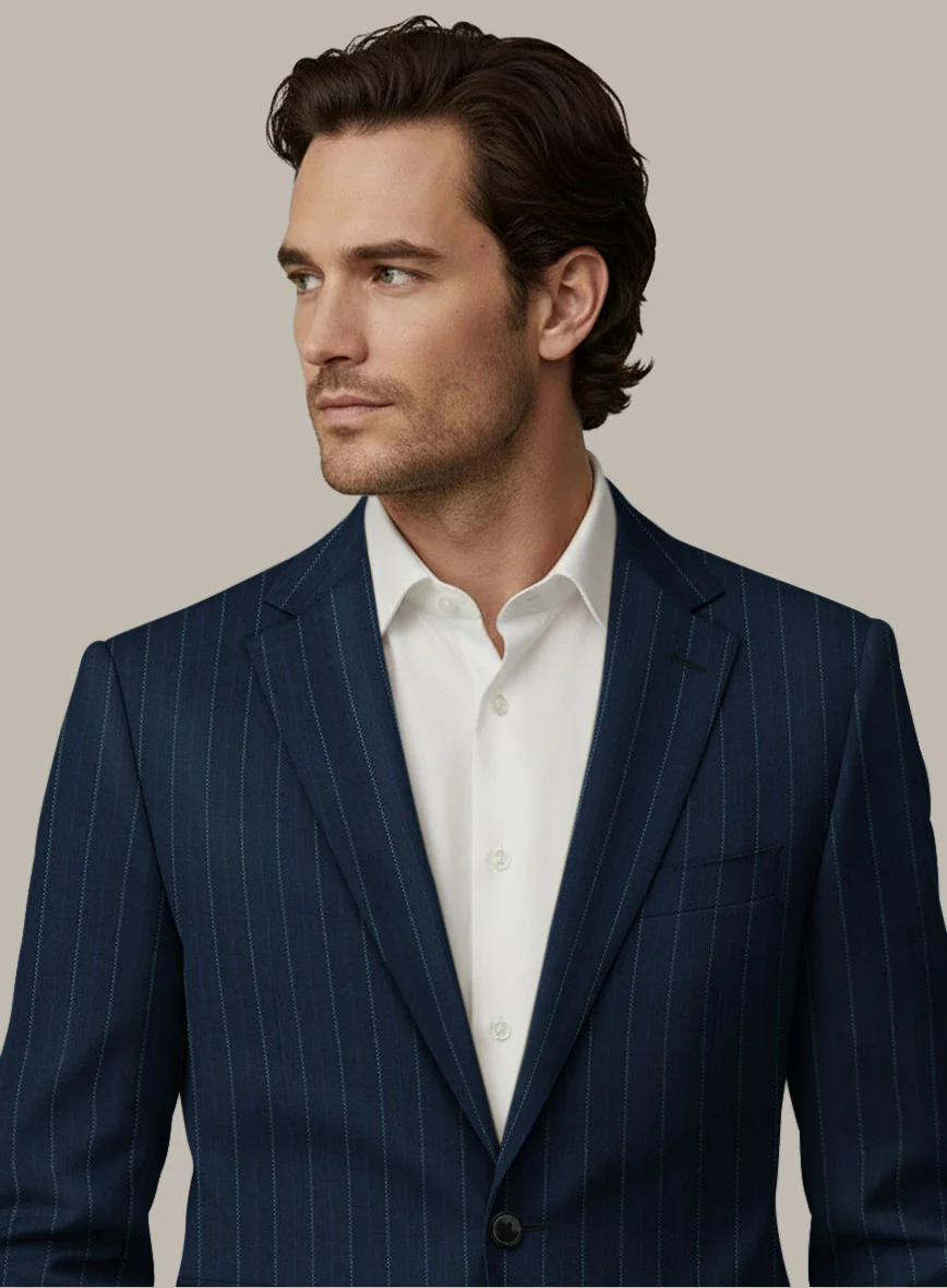 Scabal Dali Mimetic Stripe Wool Cashmere Jacket - Image 4