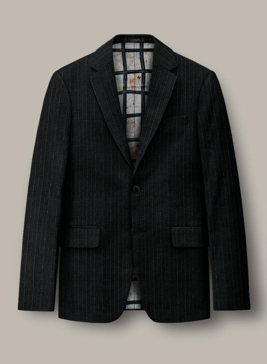 Scabal Dali Scholastic Stripe Wool Cashmere Jacket