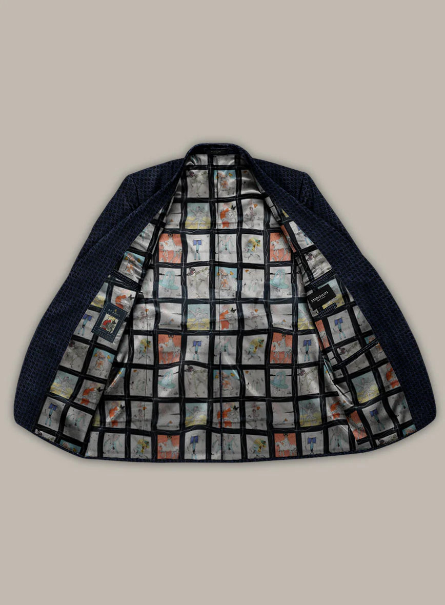 Scabal Dali Spatial Oval Weave Wool Cashmere Jacket - Image 3