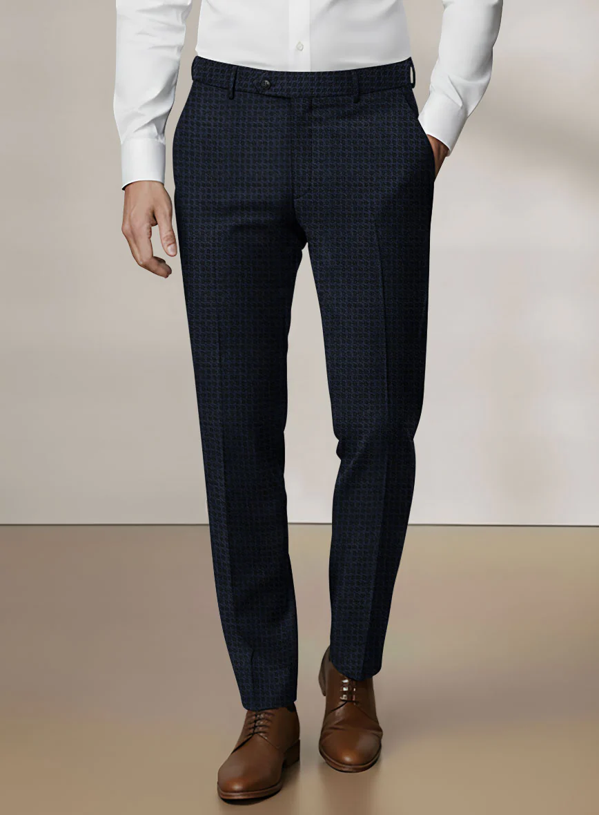 Scabal Dali Spatial Oval Weave Wool Cashmere Pants