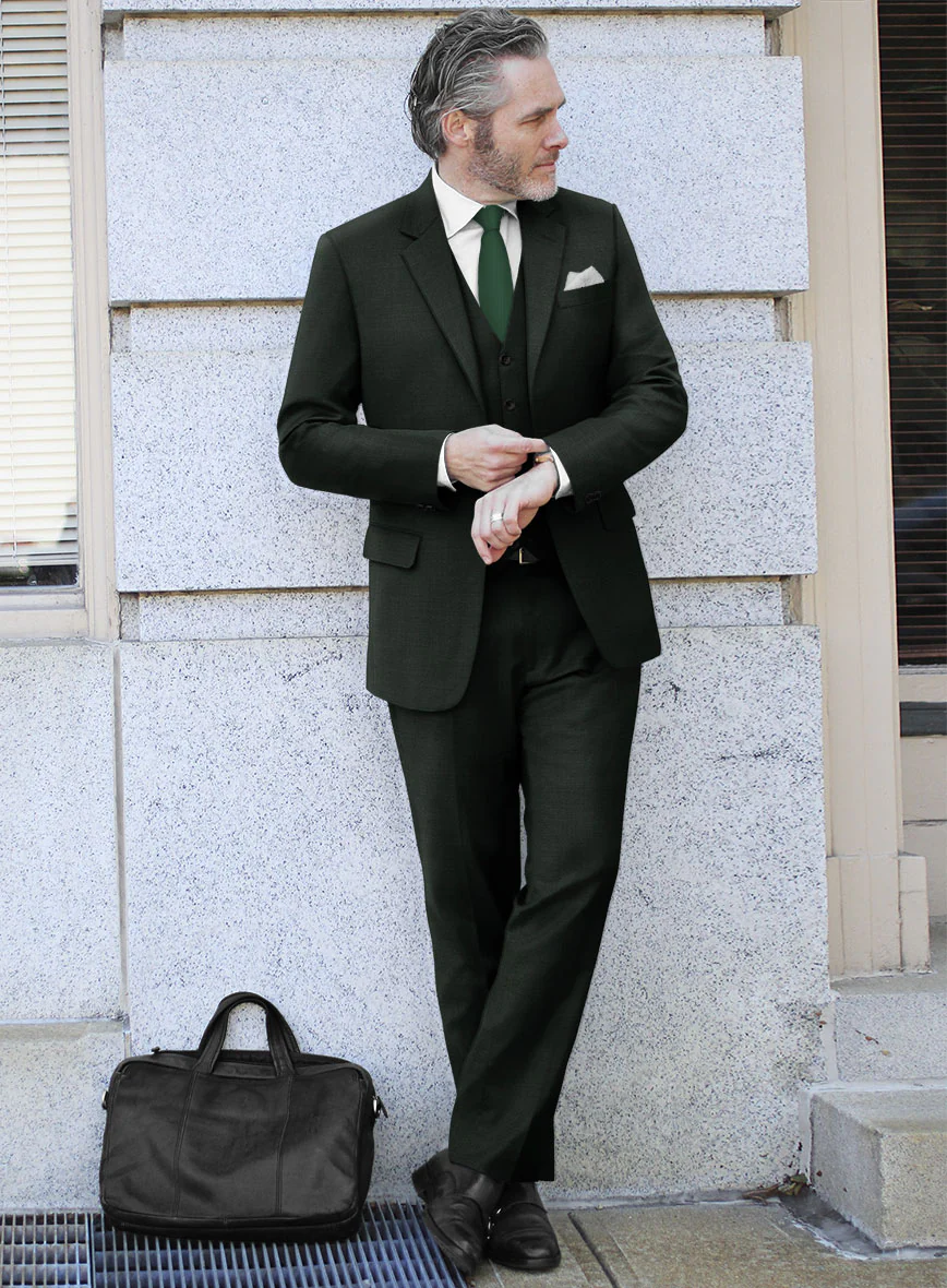 Scabal Dark Green Wool Suit - Image 2
