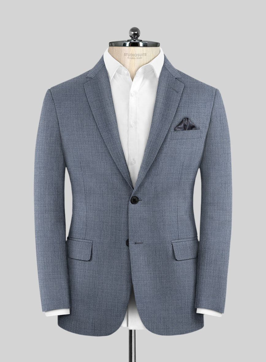 Scabal Eandi Twill Blue Wool Jacket