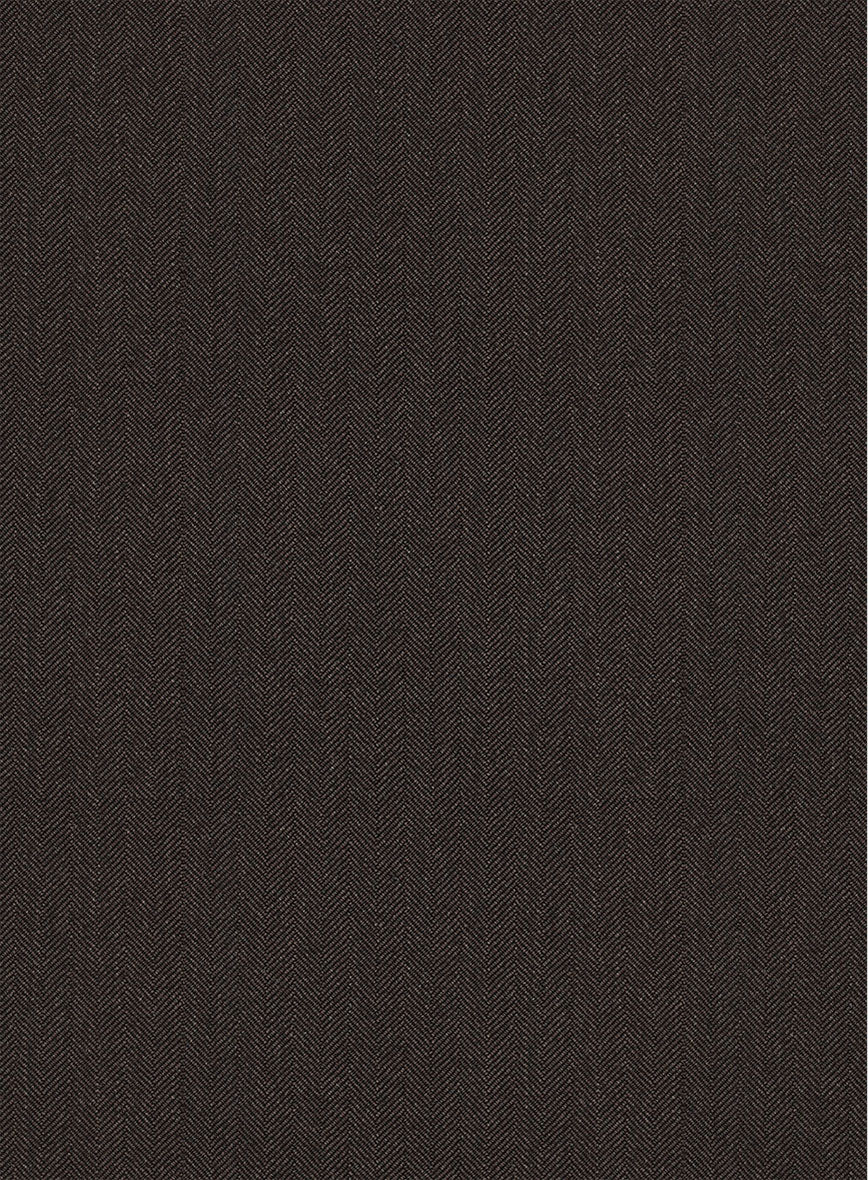 Scabal Erar Herringbone Brown Wool Pants - Image 3