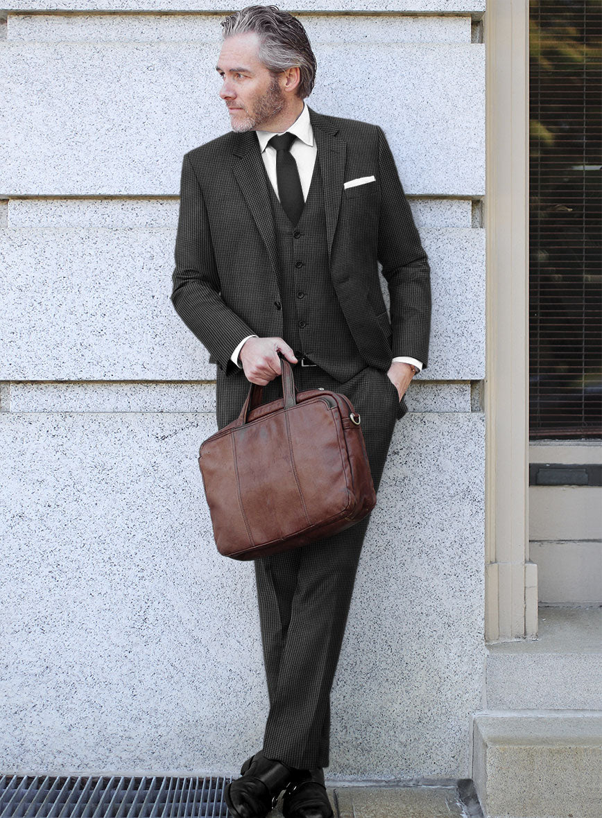 Scabal Ghru Houndstooth Gray Wool Suit - Image 2