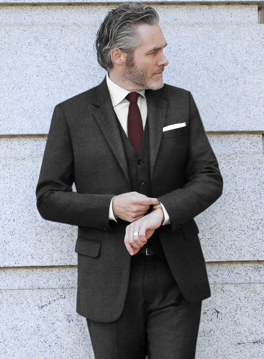 Scabal Gilbe Twill Charcoal Wool Jacket - Image 2