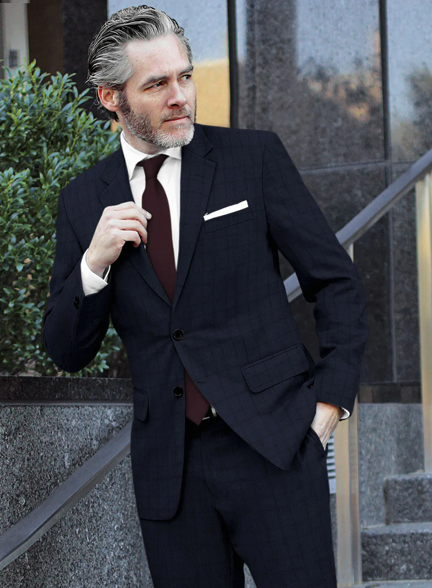 Scabal Gilu Glen Blue Wool Jacket - Image 2