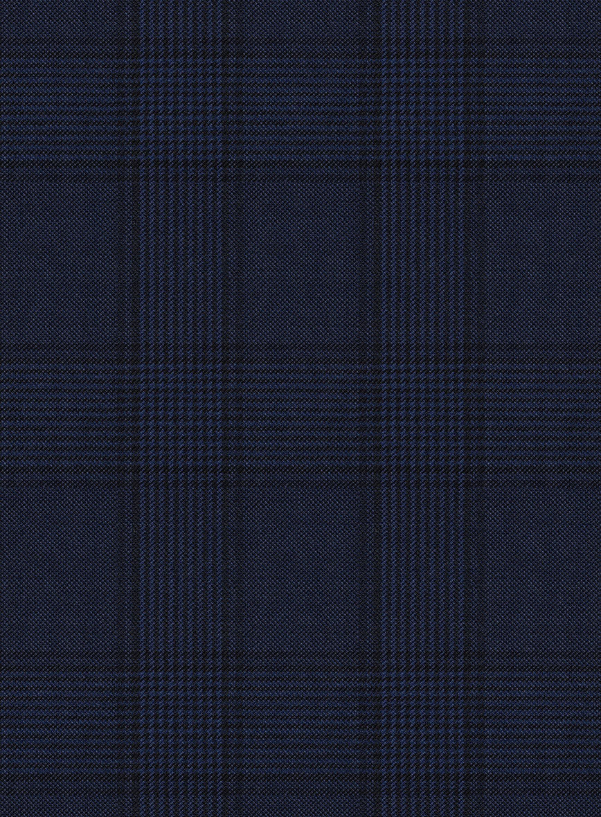 Scabal Gilu Glen Blue Wool Jacket - Image 3