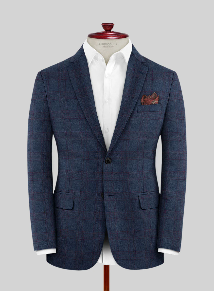 Scabal Gulf Blue Wool Jacket