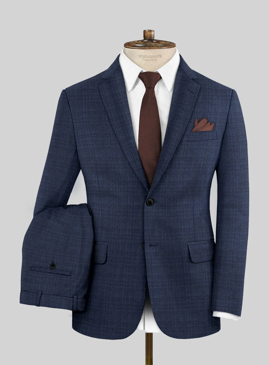 Scabal Bold Blue Wool Suit