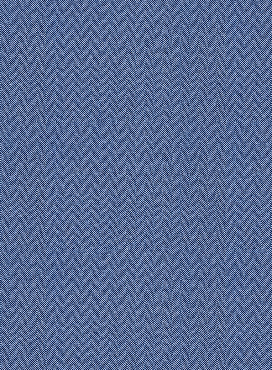 Scabal Imilli Herringbone Blue Wool Suit - Image 6