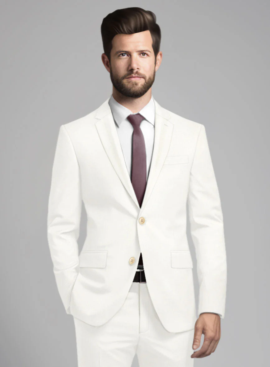 Scabal Ivory Wool Suit - Image 4