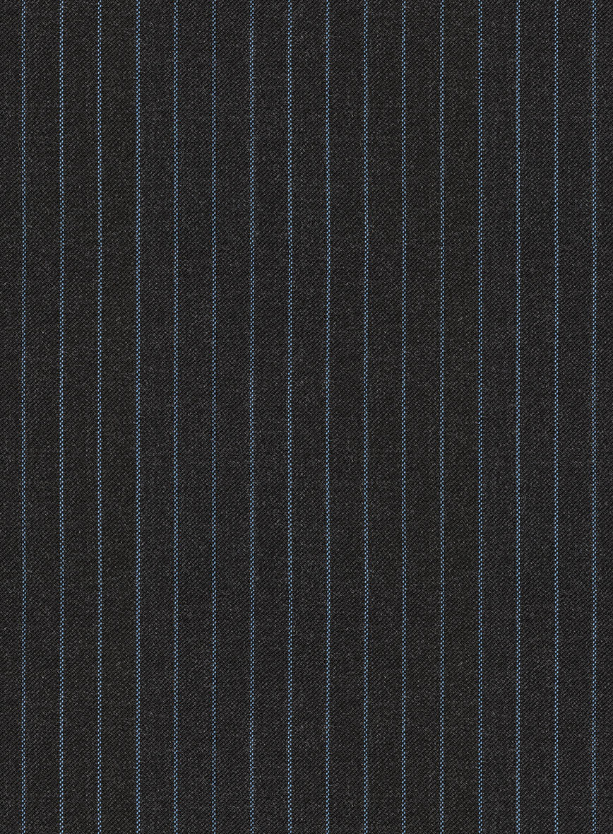 Scabal Jacino Stripe Gray Wool Pants - Image 3