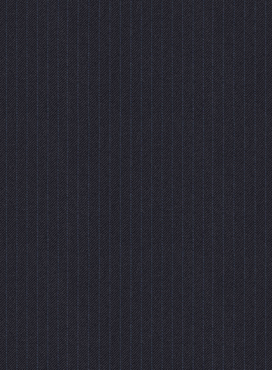 Scabal Jaglo Stripe Blue Wool Suit - Image 7