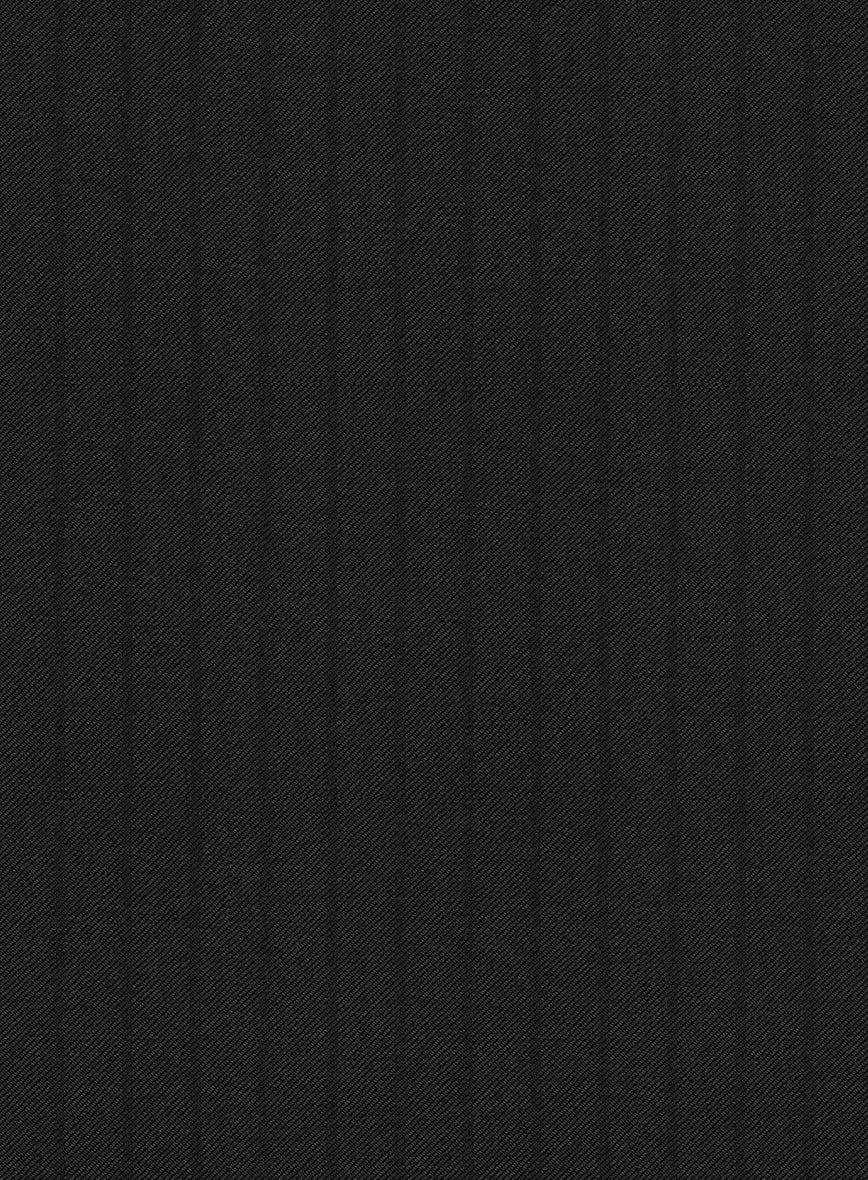 Scabal Juber Stripe Black Wool Suit - Image 7