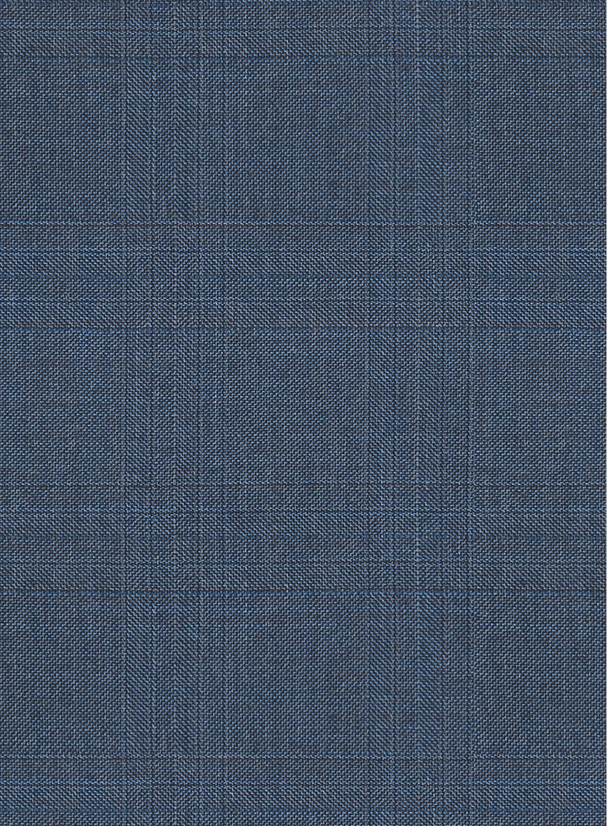 Scabal Londoner Blasi Checks Blue Wool Pants - Image 3