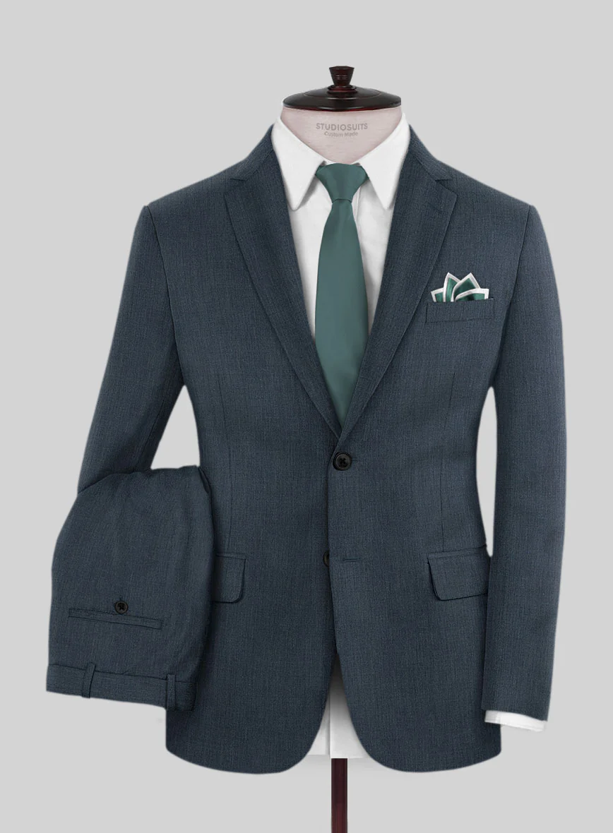 Scabal Londoner Dark Teal Wool Suit