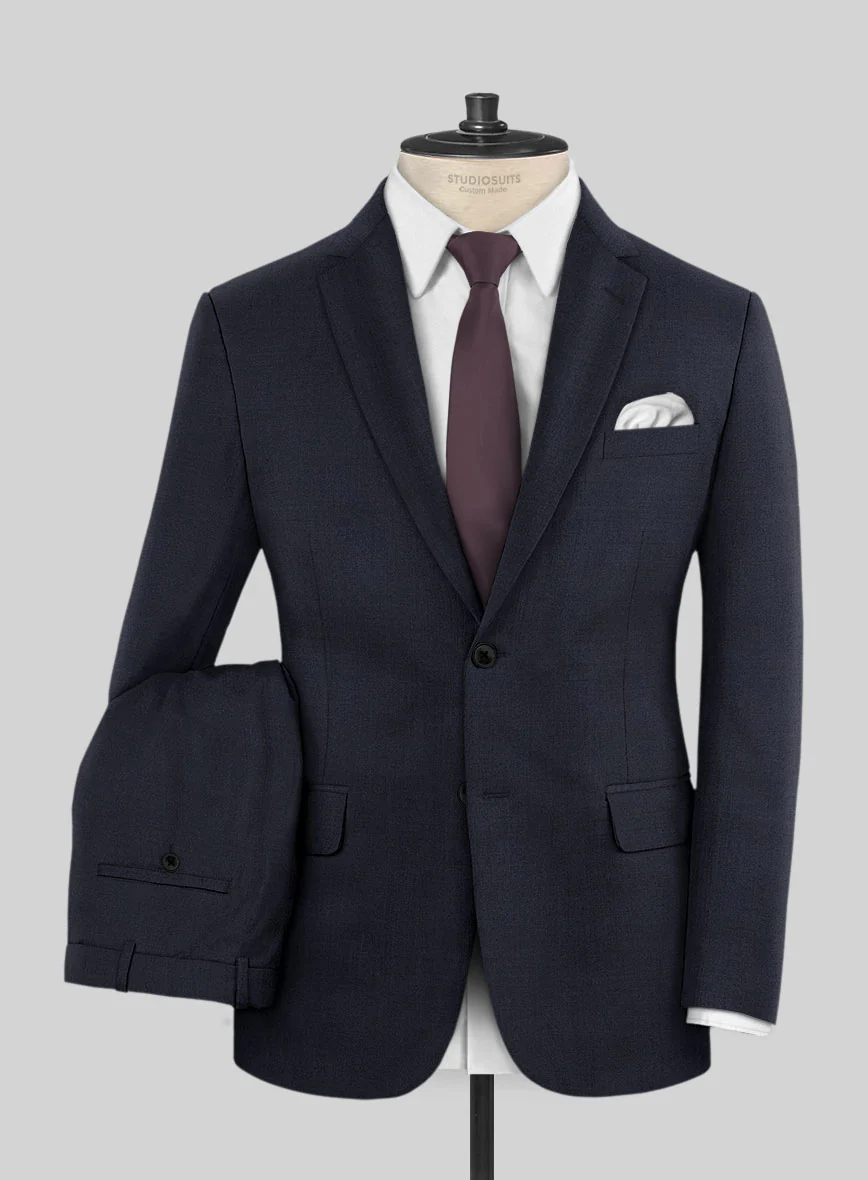 Scabal Londoner Ebony Blue Wool Suit
