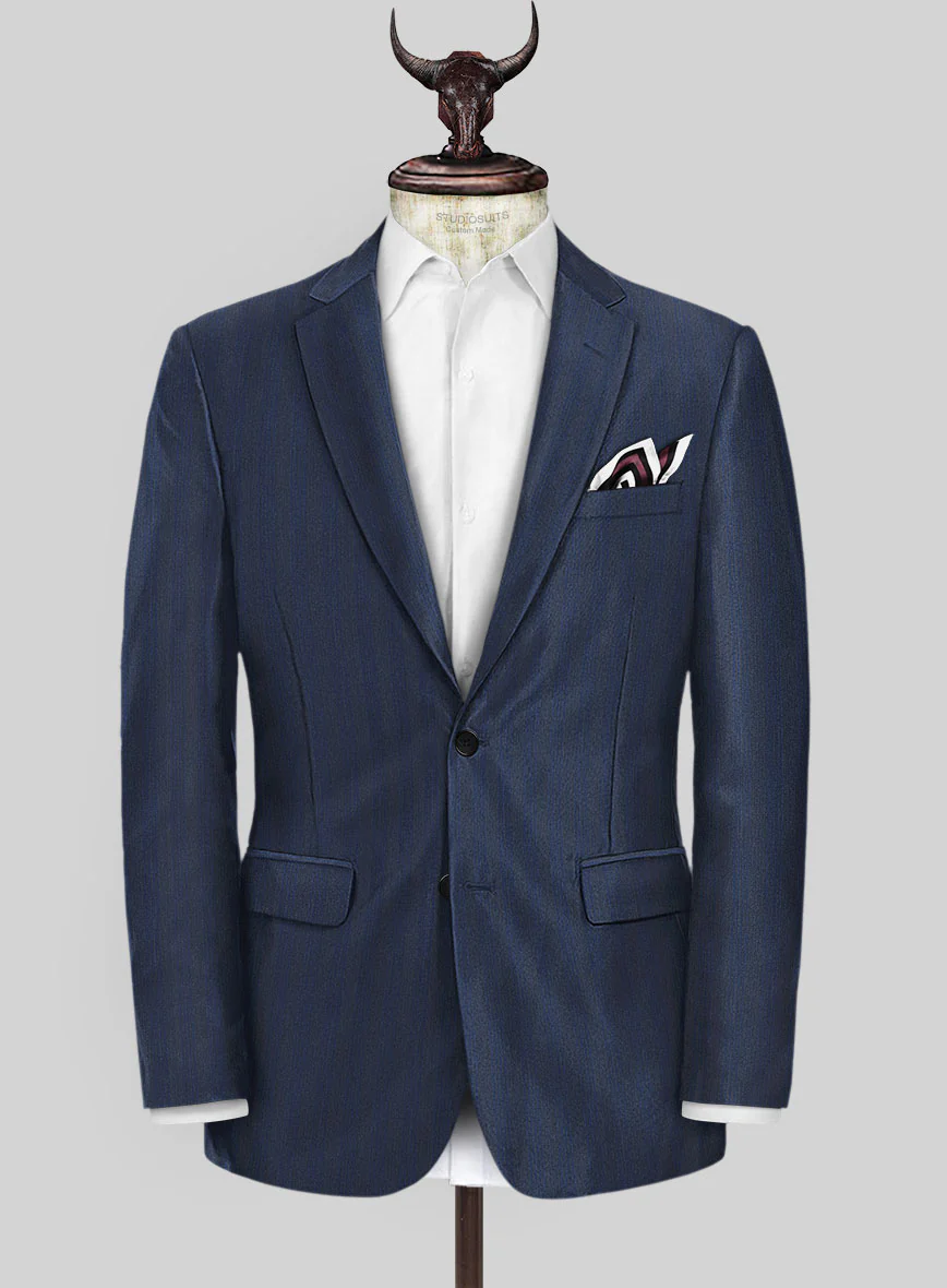 Scabal Londoner Erafin Stripe Blue Wool Jacket