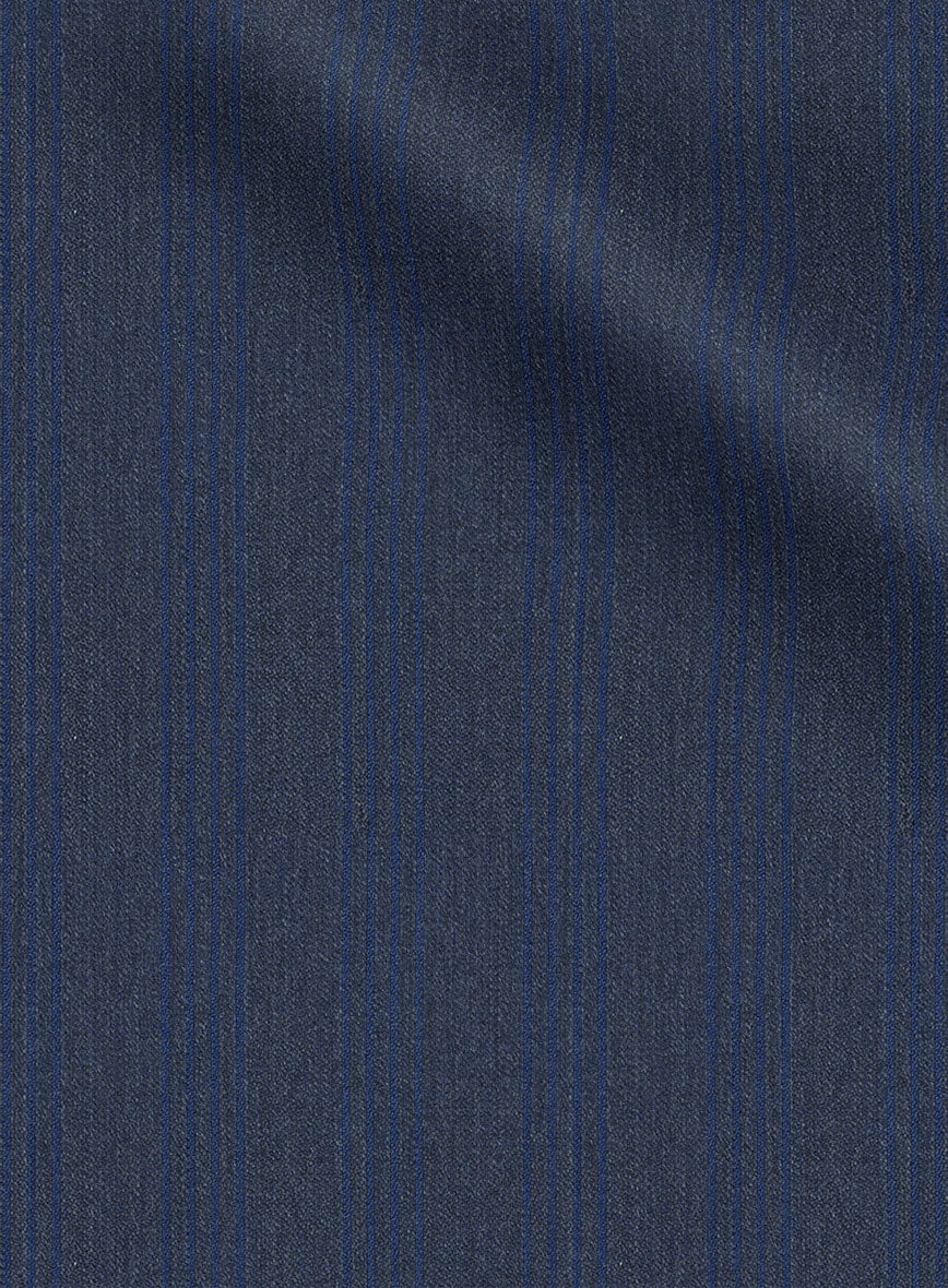 Scabal Londoner Erafin Stripe Blue Wool Suit - Image 6