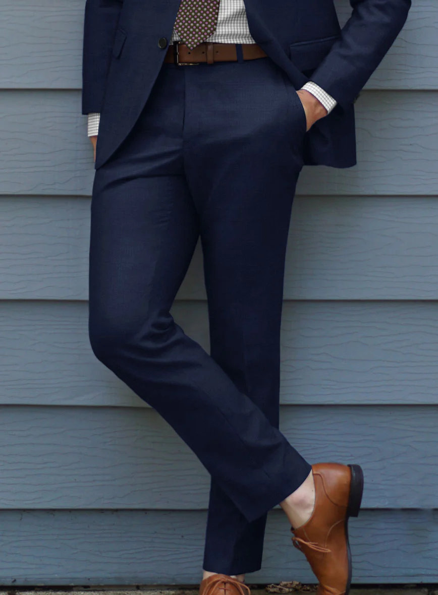 Scabal Londoner Esma Checks Blue Wool Pants - Image 2