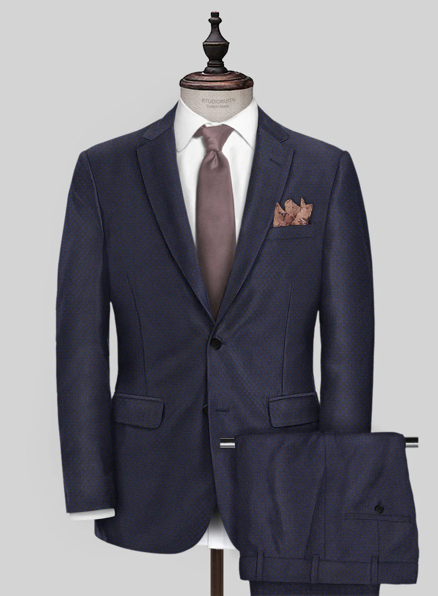 Scabal Londoner Gallo Blue Wool Suit