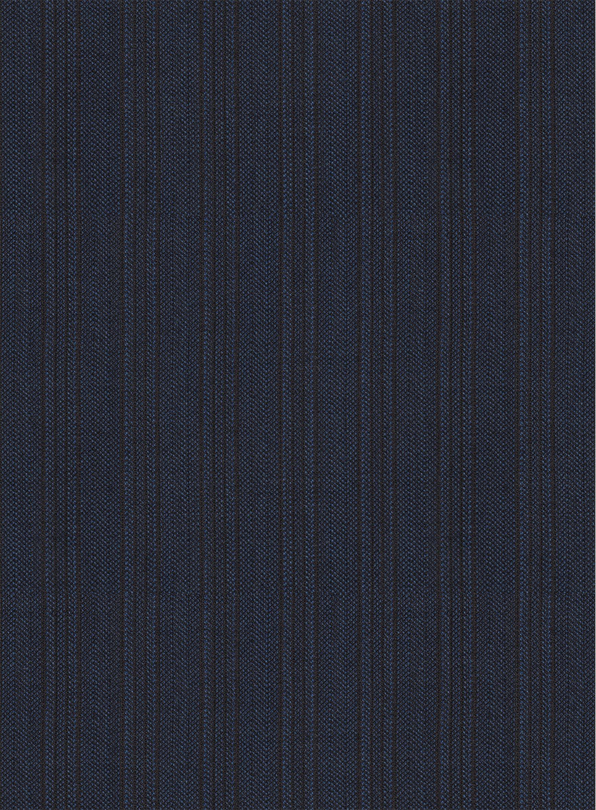 Scabal Londoner Jolge Stripe Blue Wool Pants - Image 3