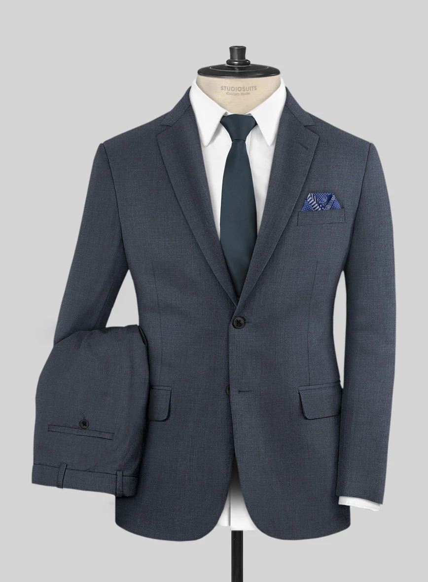 Scabal Londoner Space Blue Wool Suit
