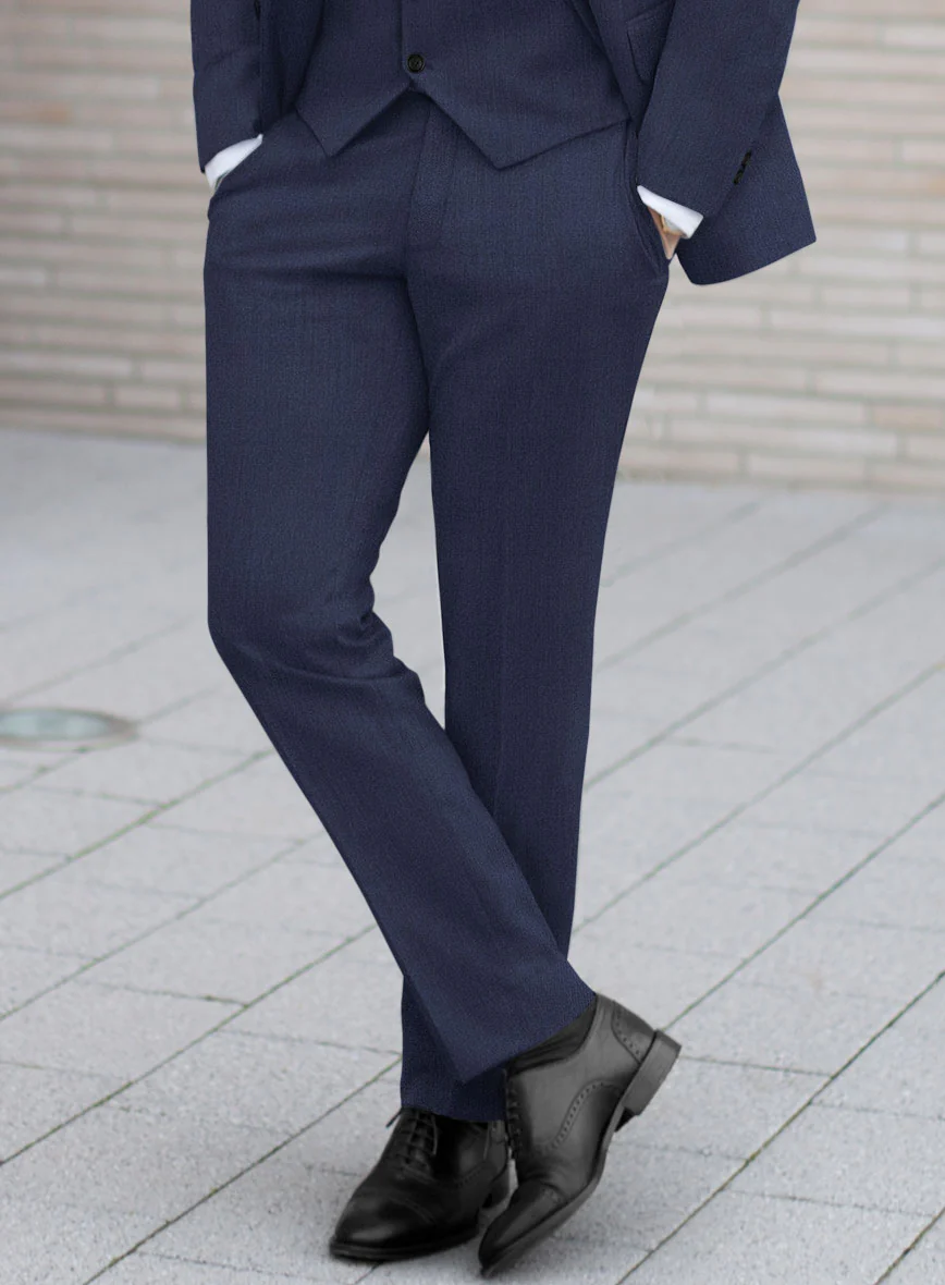Scabal Merigo Denim Blue Wool Pants - Image 2