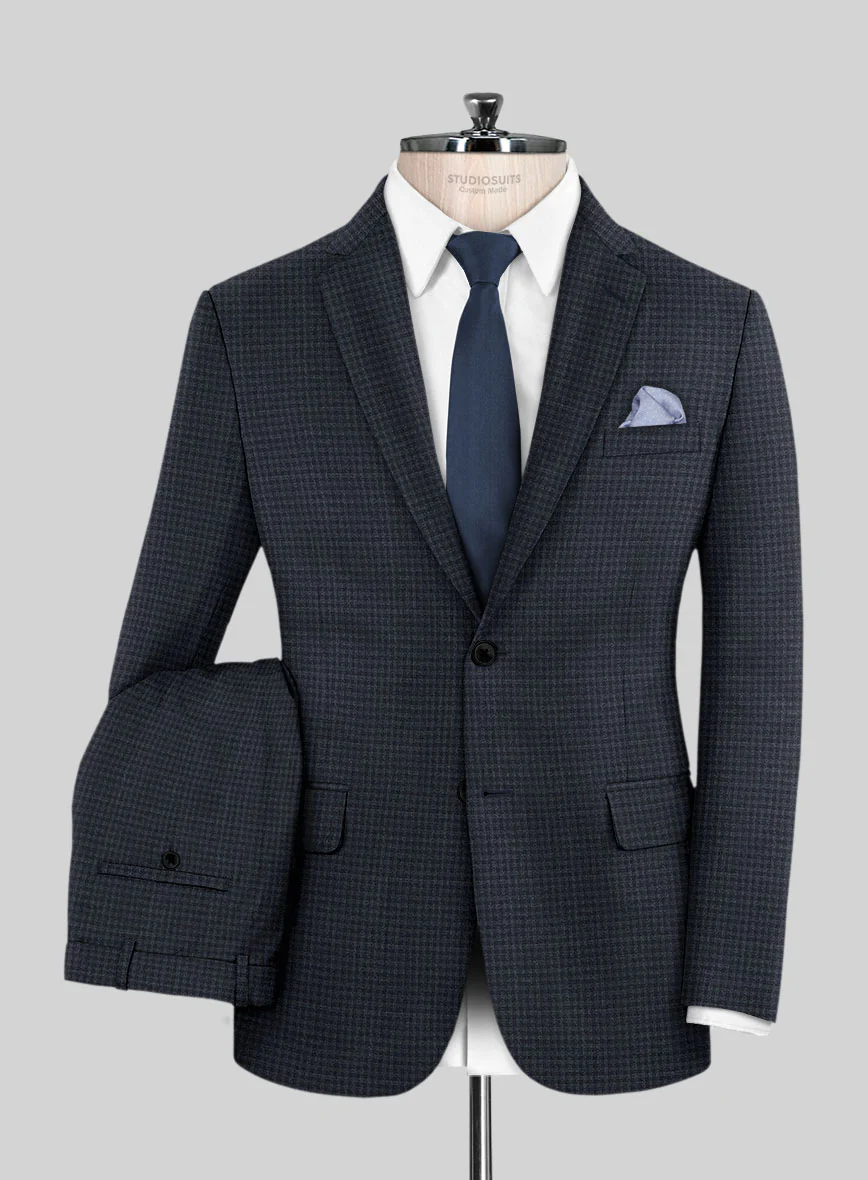 Scabal Mirage Blue Wool Suit