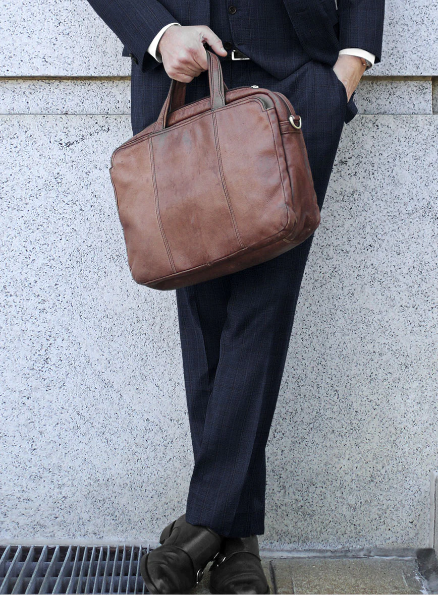 Scabal Mivo Checks Blue Wool Pants - Image 2