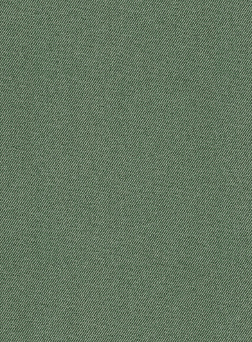 Scabal Moss Green Cotton Stretch Suit - Image 4