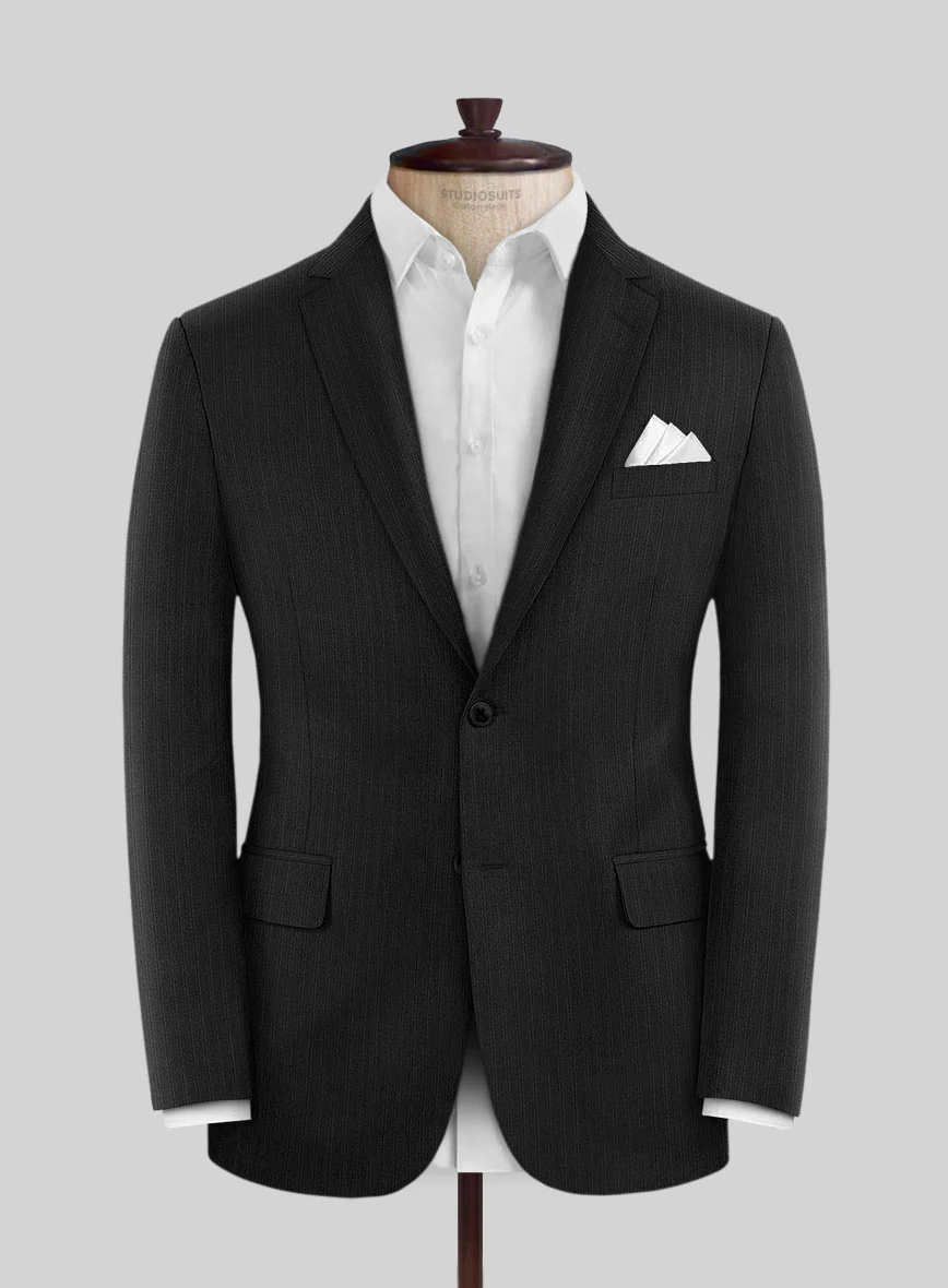Scabal Nadres Stripe Black Wool Jacket