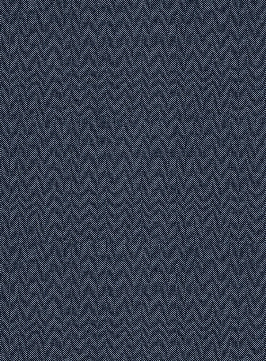 Scabal Nim Herringbone Blue Wool Suit - Image 7