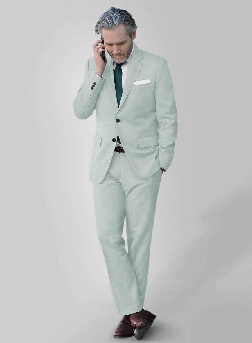 Scabal Pale Green Wool Suit - Image 2
